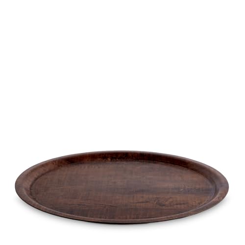 Image of Freelance Nature Kraft Serving Tray Chestnut, 43 cm, Round-Nonslip Surface, Break-Resistant, Decorative Anti Skid Kitchen & Dining /CoffeeTable Trays for Breakfast /Food /TeaBrown-Made in Europe
