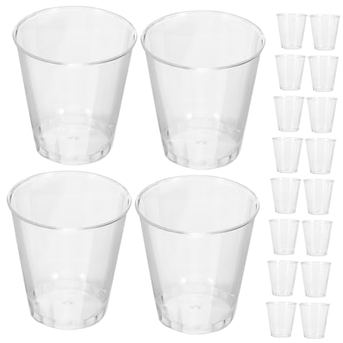 CATIEBYE 100個 使い捨て水用カップ 透明パーティーワイングラス 飲料用プラスチックカップ 安定構造で家やイベントに適合