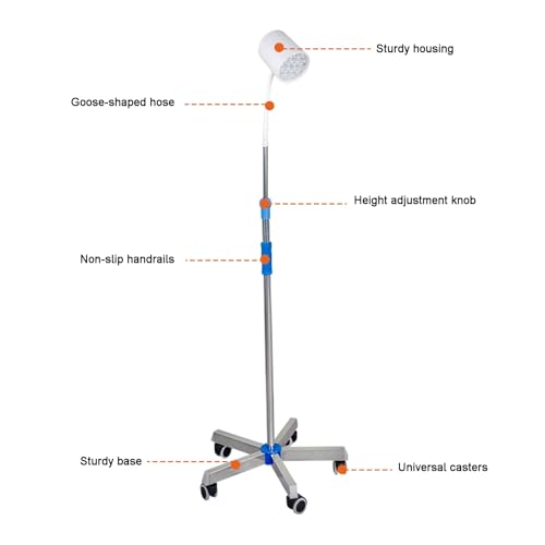 Lampe d'examen médicale LED 12 W avec luminosité réglable et base mobile - 5