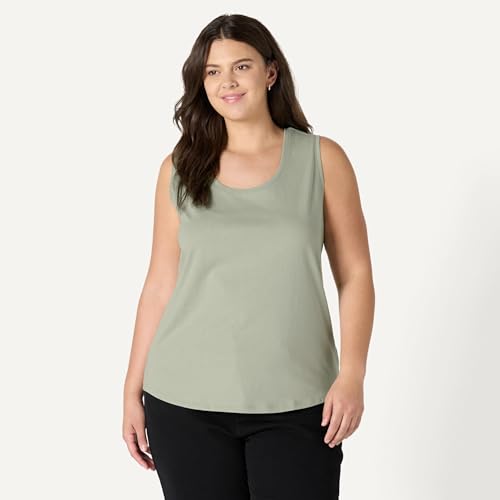 Amazon Essentials Women's Regular-Fit 100% Cotton Sleeveless Tank Top, Pack of 2, Navy/Sage Green, X-Small by Amazon Essentials - Used condition - Image 7