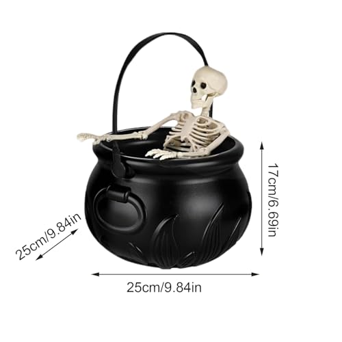 Seau chaudron noir grand format pour collecter les bonbons et décorer la maison