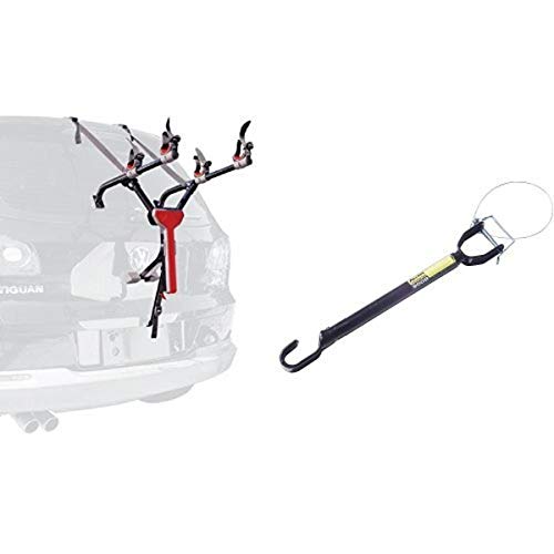 Allen Sports Ultra Compact Folding 2-Bike Trunk Mount Rack and Allen Sports Tension Bar Bicycle Cross-Bar Adaptor Bundle