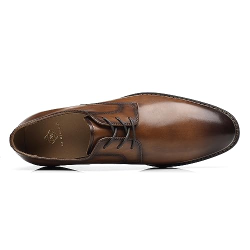 Image of Brown Leather Slip-On Loafers for Men by La Milano