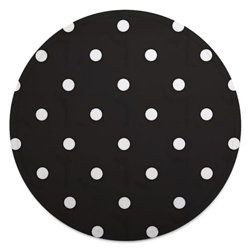 Couverture flanelle ronde à pois noirs et blancs 140 cm pour ne plus jamais avoir froid au bureau