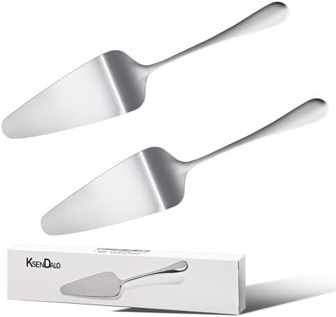 KSENDALO Small Pie Server Cake Pizza Server, Stainless Steel SUS304 Pie Spatula for Serving, Cutting Cake,Pies, Dessert, Pizzas for Wedding, Birthday, Party,9.05inch Long