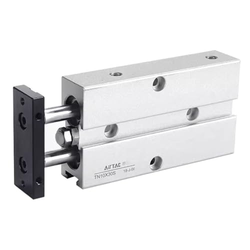 Vérin pneumatique TN25 double tige course 100mm guidé pour automatisme