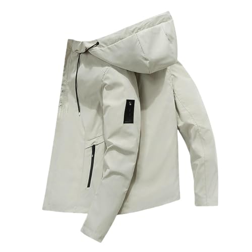 Chaqueta de hombre para primavera cuello alto cazadora fina moderna abrigo casual caqui talla S