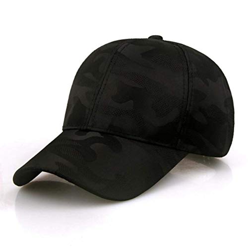 dyudyrujdtry Algodón Camuflaje Gorra Béisbol Unisex Gorras de Béisbol Ejército Militar Camuflaje Sombrero Exterior Camuflaje Ajustable (56-60cm) en Fino Estilo - Negro