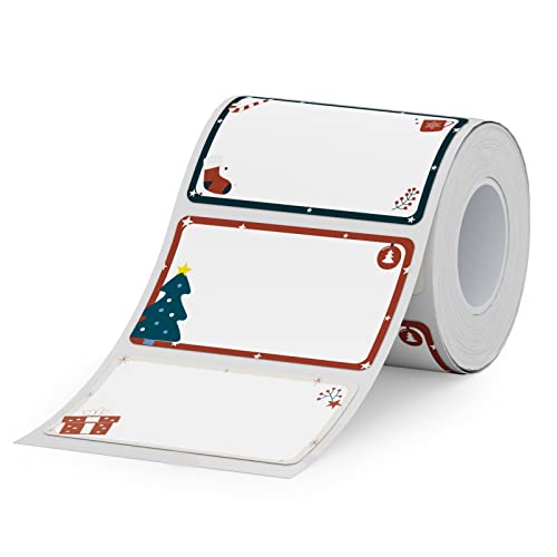 NIIMBOT Labels for B21/B3S Label Maker, Printer Labels 1.97'' x 1.18''(50x30mm), Waterproof, Oil-Proof Sticker Labels, 1 Roll of 230 Name Tag Stickers (Christmas)
