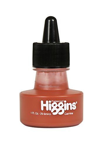Higgins Pigmented Drawing Ink, Carmine Red, 1 Ounce Bottle (44655)