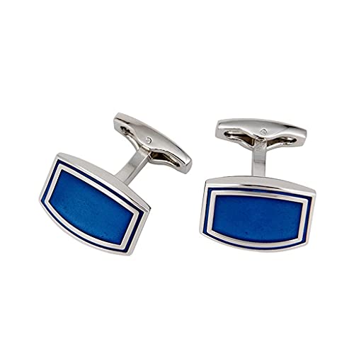 Bruidsjonkers Manchetknopen, Franse herenoverhemden Manchetknopen Blauw geëmailleerde manchetknopen vervagen niet Antioxidant en duurzaam - Image 7