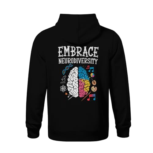 Kids Retro Embrace Neurodiversity Autism Awareness Boys Girls Lightweight Kangaroo Pocket Hoodies3