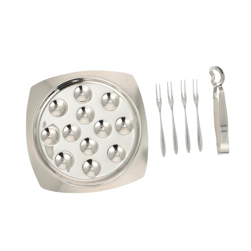 Alipis Posate per Lumache in Acciaio con Pinze e Forchette Doppie Design e Funzionale e Ristorante per Antipasti Frutta e Mare