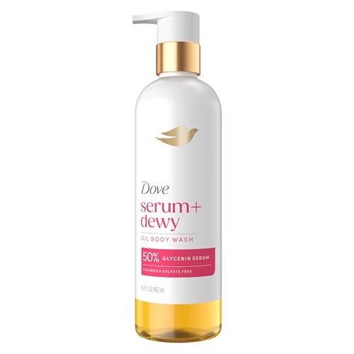 Dove Coconut & Geranium Oil Body Wash Serum + Dewy For Women for Hydrated & Repaired Skin 15.3 fl oz