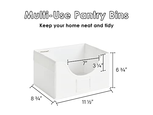 Storageworks Storage Bins, Foldable Storage Basket For Shelves, Fabric Organizing Bins With Cutout Window And 2 Handles, White, 2-Pack #TOP1
