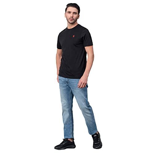 Image of Red Tape Solid Navy Round Neck T-Shirt for Men | Premium Comfort | Versatile Everyday Essential