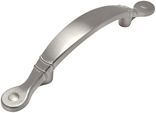 10 Pack - Cosmas 9980SN Satin Nickel Cabinet Hardware Arched Handle Pull - 3" Inch (76mm) Hole Centers, 5-1/2" Overall Length