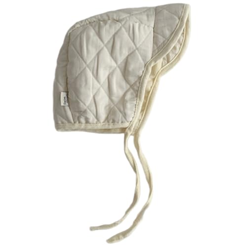 ffgguuiic Baby Hat Cotton Bonnet Caps with Ear Protections and Adjustable Ties for Warmth and Comfortable 0 12 Months Infants White