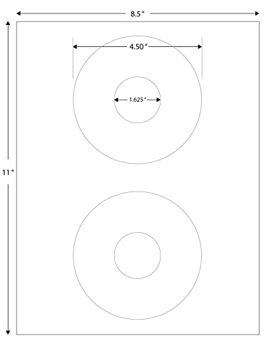Image of CD /DVD Label Full Face | Qty 2000 Disc, 4000 Spine | 1000 Sheets Total | Permanent White Matte | Inkjet & Laser Compatible | 5824 Template | Easy to Peel | Made in USA | Blank Label