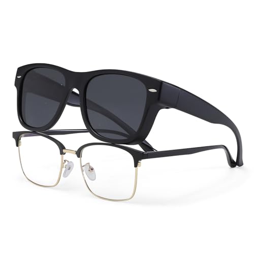 YAMEIZE Polarisierte Überzieh Sonnenbrille Damen Herren - Klassische...