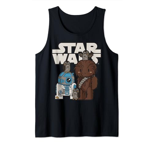 Débardeur imprimé Star Wars Last Jedi R2-D2 et Chewbacca pour adulte