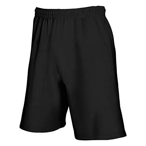 Fruit of The Loom Herren Relaxed Sportshorts Lightweight 640360, Einfarbig, Gr. 44 (Herstellergröße: XXL), Schwarz (Schwarz 36)
