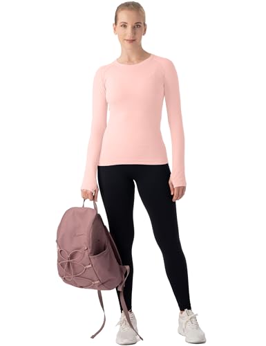 Image of MathCat Seamless Workout Shirts for Women Long Sleeve Yoga Tops Sports Running Shirt Breathable Athletic Top Slim Fit XS-XL