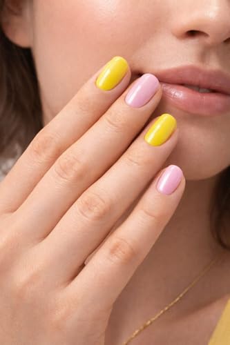 Image of Nail Paint Combo Pack of 2 | Quick Dry | Long Lasting | Glossy Finish (Yellow Pink Combo)