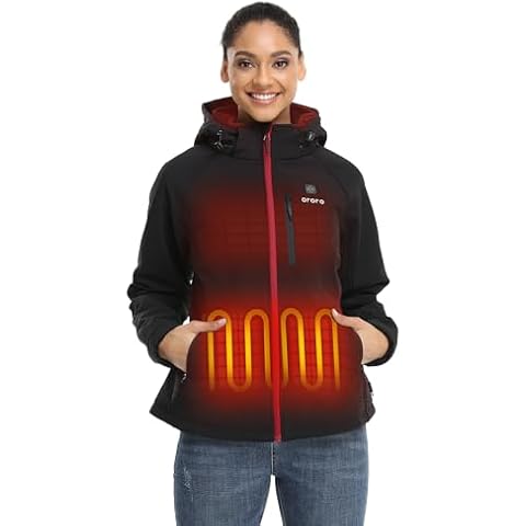 ORORO Women's Heated Jacket with Heated Collar, 4 Heat Zones Heated Coat with Battery (Charger Not Included) (Black,L) Cover