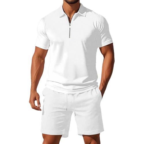 Ensemble homme veste de sport blanche et short pour vos matins running