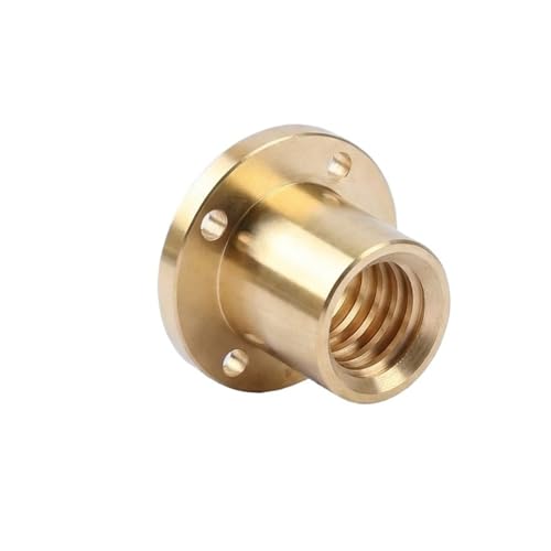T12 Lead Screw Flange Nut, Brass, Trapezoidal Thread, 12mm Diameter, Right Hand, for 3D Printers, CNC Machines, Automation Equipment (T12x4 2 Start)