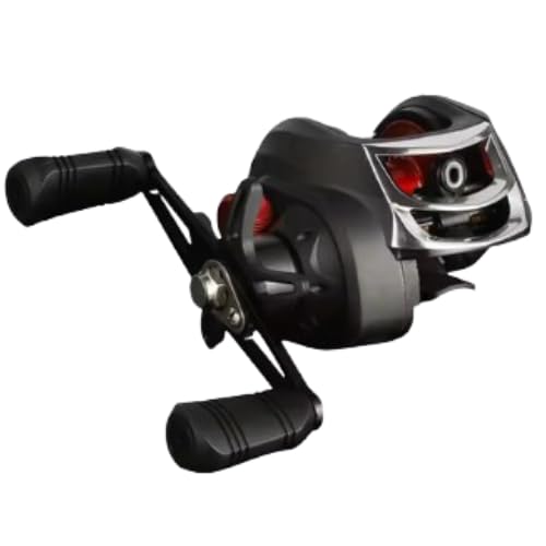 Carretilha De Pesca Para Destro ou Canhoto Carretel 18+1 Rolamentos Com 11 Velocidades Força de Frenagem Magnética de 10 kg Relação 7.2:1 Molinete Preto e Vermelho DUPIN (Mão direita)