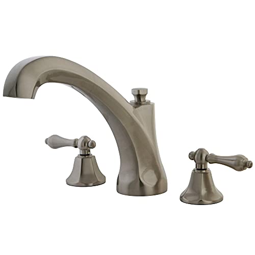 Black Friday - 70% OFF Kingston Brass KS4328AL Metropolitan Roman Tub Filler with Metal lever handle, Brushed Nickel