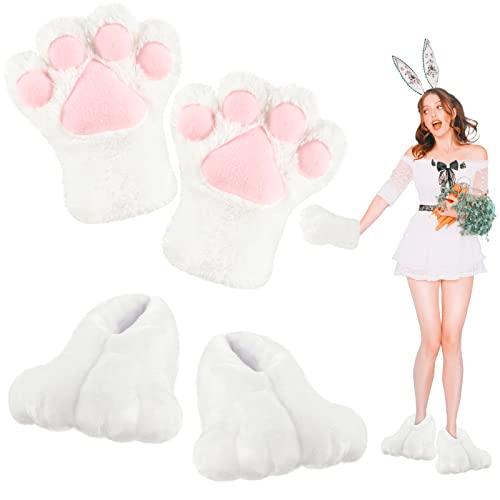 Chaussons patte de lapin pour vos soirées cocooning en peluche douce