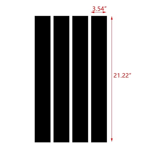 Image of x xotic tech 4pcs Car Fender Stripes Hash Marks KK Vinyl Sticker Universal for Car Truck SUV Auto Bumper Racing Stripe Decal (Matte Black)