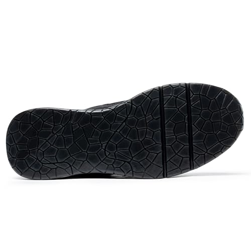 NACARAT Women’s Leather Sneakers Slip-On Walking Shoes with Side Zipper, Breathable Water-Repellent Upper, Cushioned Non-Slip Outsole - Image 6