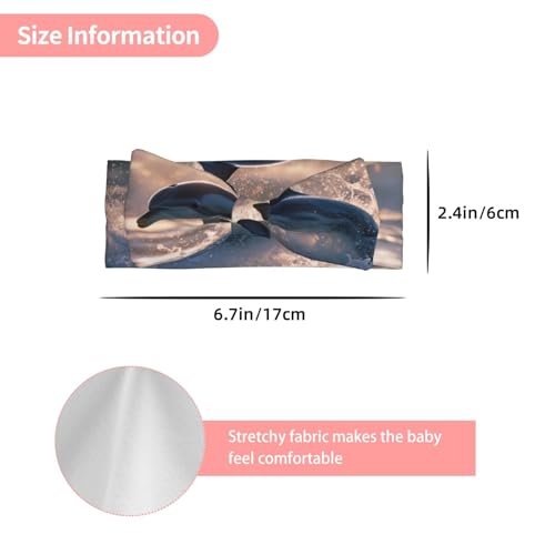 Lively dolphins Baby bow headband (0-6 months) - Universal for newborns to toddlers, a must-have for cute decoration3