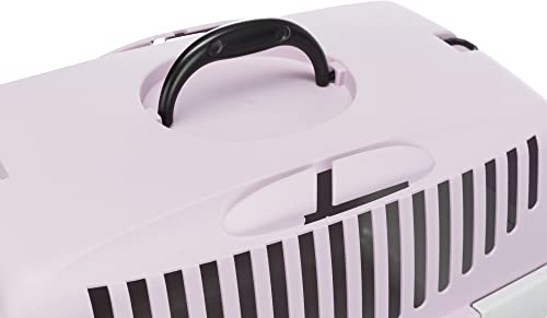 Image of Trixie Capri Durable Plastic Pet Carriers with Handles, Storage Trays, and Stroking Flaps (Light Grey /Light Lilac, XS, Capri 1)
