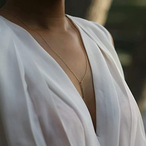 Mideeo NK-03-VERTICAL BAR-GD Long Bar Necklace Vertical Bar Pendant Necklace Minimalist Gold Bar Necklace Simple Everyday Necklace Modern Jewelry Gift thumb #7