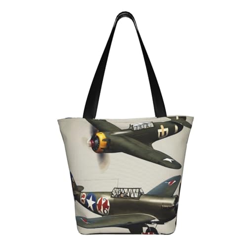 World War 2 Aircraft Airplane02 Print Comfortable Shoulder Bag Summer HandbagTravel Beach Work Daily Use Versatile Carry3