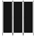 Produktbild vidaXL Raumteiler Klappbar Freistehend Trennwand Paravent Umkleide Sichtschutz Spanische Wand Raumtrenner 3-TLG. Schwarz 150x180cm Eisen Stoff