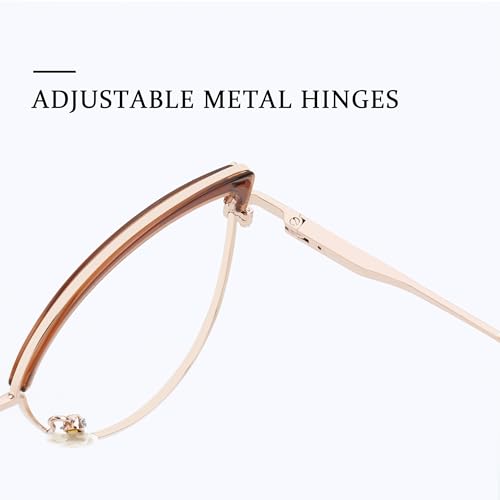Image of Zeelool Cat Eye Blue Light Blocking Glasses Metal Frame for Women ZJGX672183