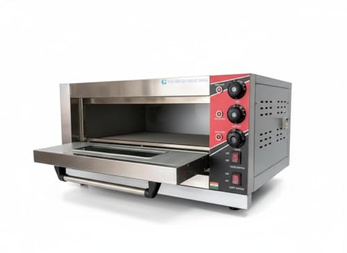 Image of MINO Commercial electric Pizza Oven, Single Deck Countertop, 40.6x61 cm Stone Deck, Independent Top & Bottom Temperature Control, 100W, for Restaurants