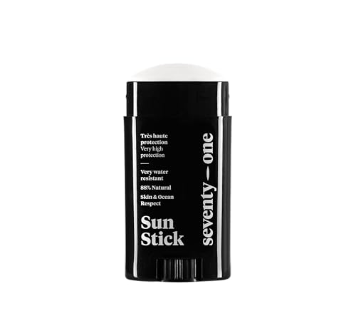 SeventyOne Percent | The Original : Sun Stick SPF 50+ | Stick Solaire Visage Vegan - Très Haute Protection | Très resistant à l’eau | UVA 34 | 92% Naturel - Made in France | Dès 1 an | 15 gr
