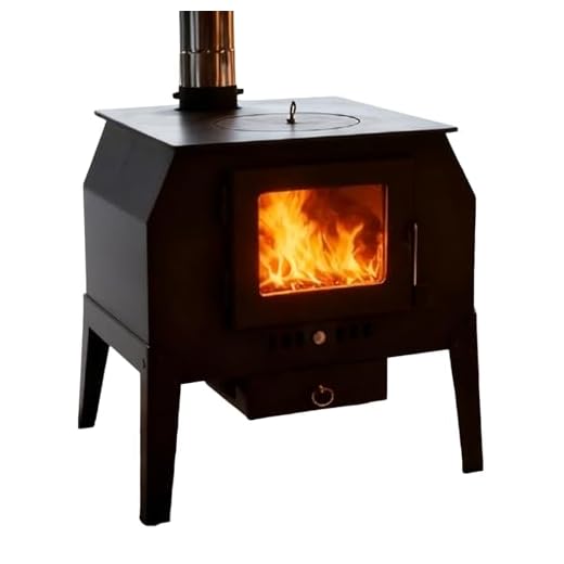 Ver Ventana de Fuego Estufa de Leña con Horno Combustión por Gasificación, Se Calienta Rápidamente Sin Humo Estufa de Leña Interior, para Calentar y Cocinar