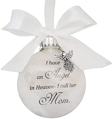 Christmas Tree Ball Ornaments, Clear Feather Ball Angel Memorial Ornament, I Have an Angel in Heaven 2022 Ornament, Family Memorial Loss of Loved One Hanging Pendant Xmas Tree Décor, Mom