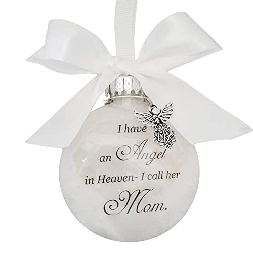 Christmas Tree Ball Ornaments, Clear Feather Ball Angel Memorial Ornament, I Have An Angel In Heaven 2022 Ornament, Family Memorial Loss Of Loved One Hanging Pendant Xmas Tree Décor, Mom #TOP2