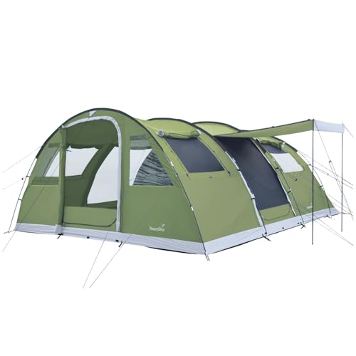 Skandika Gotland 6 - tende campeggio familiare - zanzariera - 540 x 450 cm - Telo sotto tenda cucito...