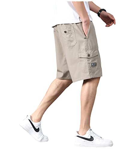 Short cargo séchage rapide en coton d'été AXEBHPED pour homme