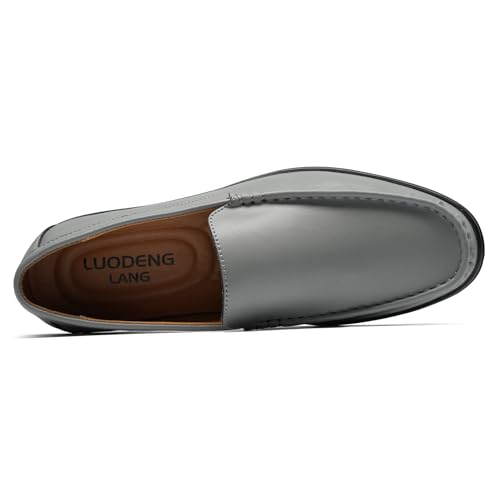 Image of Men's Loafers Casual Leather Slip-On Oxfords Driving Shoes Dress Soft Comfortable & Light-Weight Black